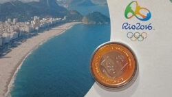 As Moedas da Entrega da Bandeira Olímpica 1 Real 2012 