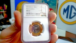 As Moedas da Entrega da Bandeira Olímpica 1 Real 2012